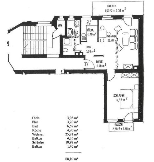 Großzügige und vermietete 2-Zi. mit EBK, 2xBalkon und Laminat in zentraler Lage – Grundriss_Phi23_2.OGli