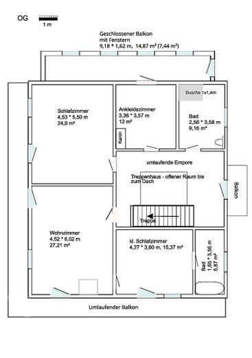 Bauplan Obergeschoß