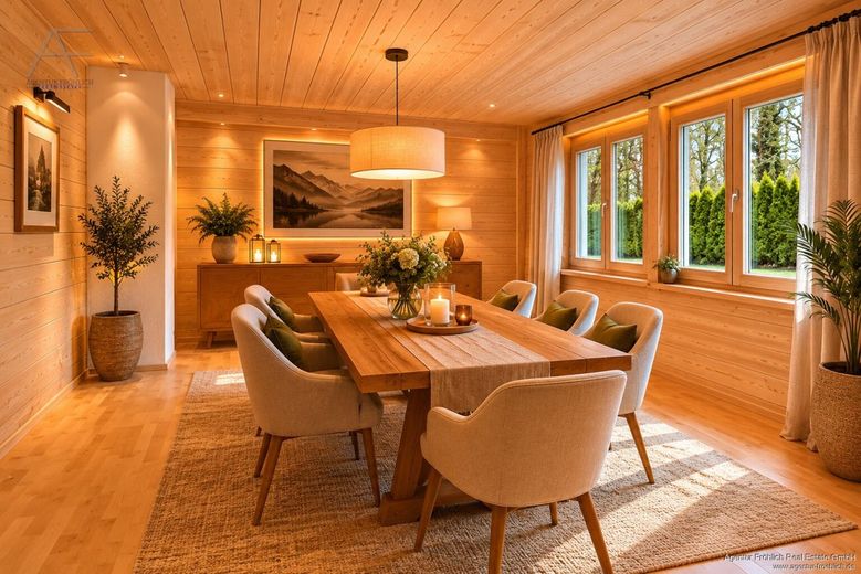 Ein Meisterwerk ökologischer Baukunst - Exklusives Bio-Blockhaus am Waldrand von Icking – Icking_Dining