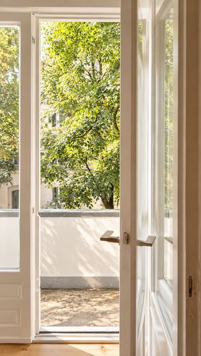 Kernsaniertes 47qm Altbauapartment mit Balkon an der Grenze Prenzlauer Berg/Pankow – Blick nach draussen