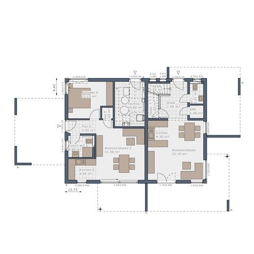 Eigenheim statt Miete! - Wunderschönes Traumhaus von Schwabenhaus – Grundriss Erdgeschoss