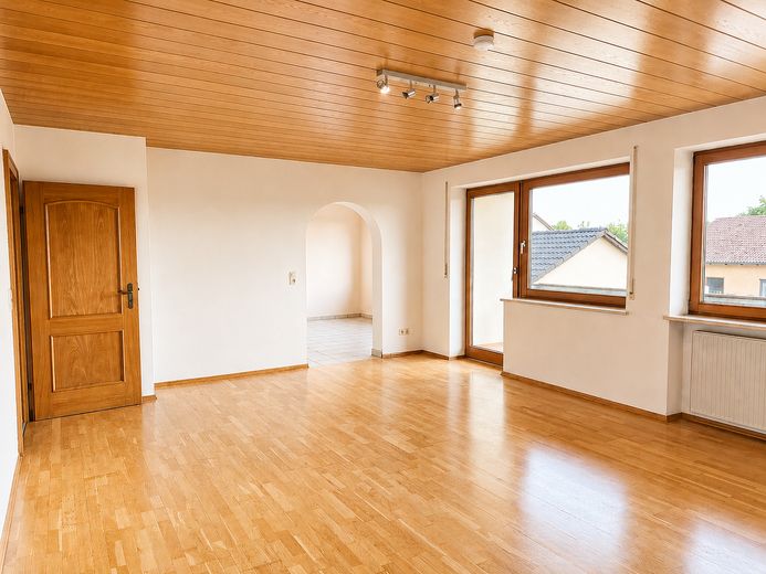 Bahçeli ve çift garajlı müstakil 6 odalı ev – komisyonsuz – Wohnzimmer mit Küchendurchgang