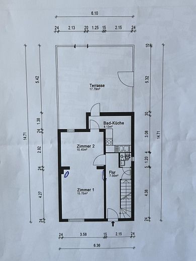 Половина будинку гірничого селища, Ессен-Край – EG mit Terrasse