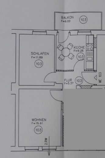 Świeżo wyremontowane mieszkanie 2-pokojowe z balkonem – Magdeburg-Stadtfeld Ost – Grundriss.