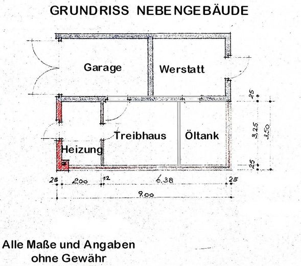 GROßES GRUNDSTÜCK MIT EINFAMILIENHAUS - 12357 BERLIN-RUDOW - BLUMENVIERTEL-PROVISIONSFREI-BEZUGSFREI – GRUNDRISS NEBENGEBÄUDE