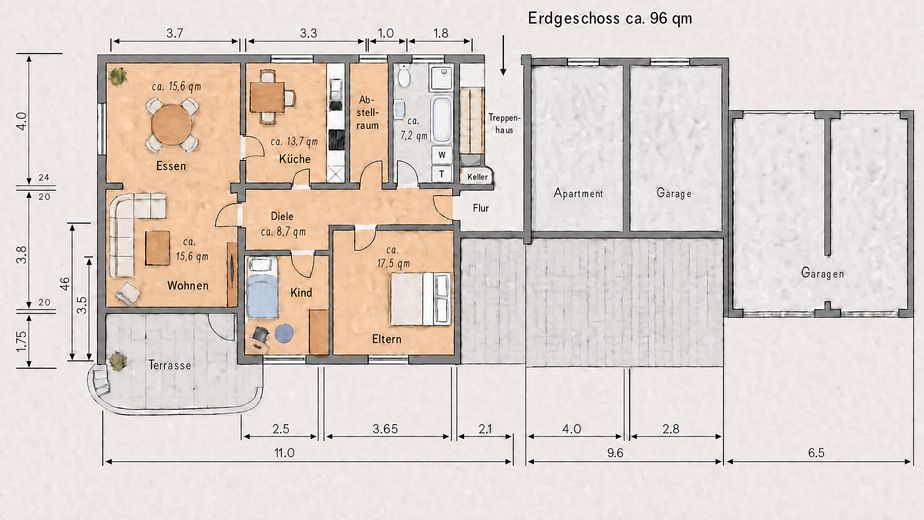 Casa bifamiliar independiente con apartamento y 3 garajes – Foto 17