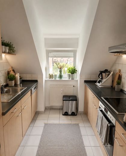Attraktive 3-Zimmer-DG-Wohnung mit Balkon, TG & Stellplatz in Mühlhausen-Rettigheim – So könnte Ihre Küche aussehen