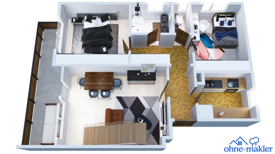 İki yaşam katına sahip 99 m² dubleks daire ve tek araçlık garaj – Fotoğraf 11