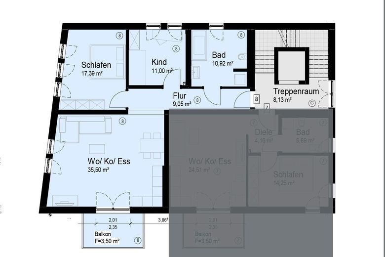 W8 Obergeschoss | 3 Zimmer | 87,36 qm in Krumbach (W8) – Foto 22