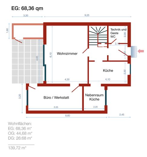 Gepflegtes Reihenendhaus mit Garten in Bremen-Huchting – EG