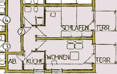 Schöne Eigentumswohnung (2 ZKB mit Terrasse) in bevorzugter Waldrandlage in Hohenecken zu verkaufen! – 5270 - Wohnung Nr. 2 im Erdgeschoss