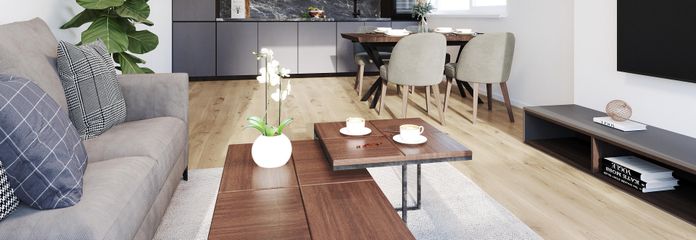Wohn- und Esszimmer / Küche