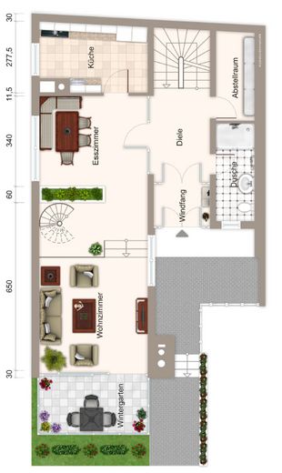 von Privat: Doppelhaushälfte mit Wintergarten, Kamin, Photovoltaik,… – Erdgeschoss