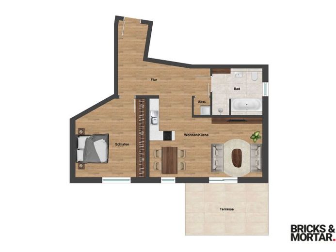 2-pokojowe mieszkanie na parterze w nowym budownictwie przy Kahnfahrt – Photo 1