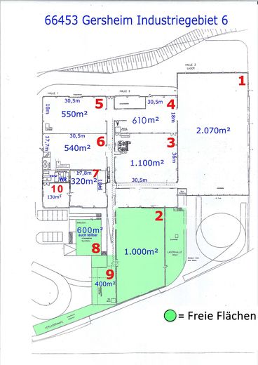 Capannone di stoccaggio e produzione di 1000m² nella zona industriale, 2,75 €/m² vicino a Saarbrücken (uffici opzionali) – Freie Fläche auf Gelände