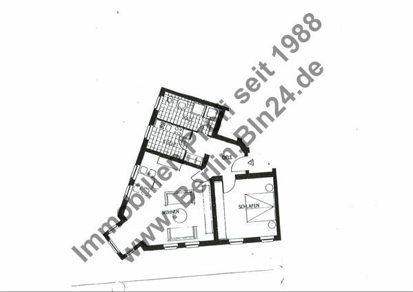Wohnung mieten - - sanierte und günstige 2 Zimmer – Grundriss 2. OG mitte