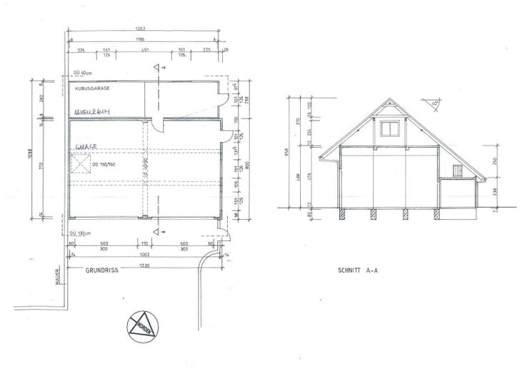 Gewerbefläche, z.B. als Werkstatt, Lager, Büro rund 180 qm, Wohnen unter Voraussetzungen möglich – Grundriss