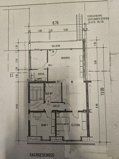 RESERVIERT! - Provisionsfrei: Gepflegtes Zweifamilienhaus mit Gartenparadies in Top-Lage (Köln/Bonn) – Grundriss DG