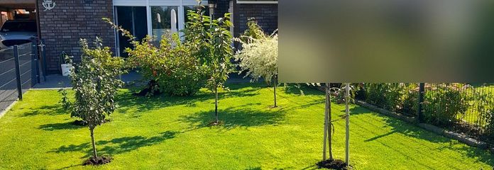 Doppelhaushälfte in der Nähe von Norden/Norddeich zu verkaufen – Sommer Ansicht Westseite