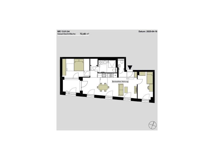 First occupancy: Ultra-modern 3-room new-build apartment with fitted kitchen and loggia in eastern Nuremberg – Grundriss