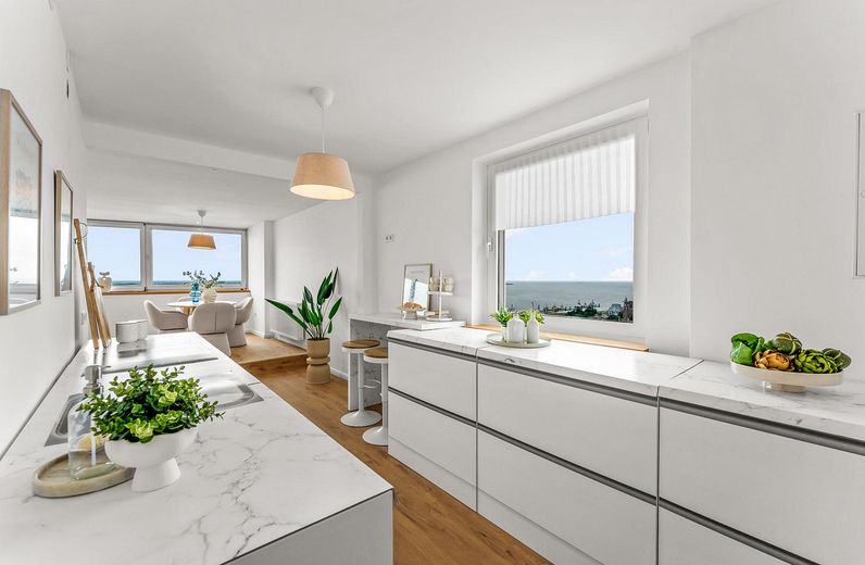 Penthouse mit Skyline-Feeling – Exklusive Wohnung im 22. Obergeschoss, provisionsfrei – Küche