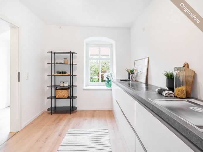 Wunderschöne 4-Raumwohnung mit Terrasse, Garten und Stellplatz – Küche