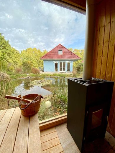 Blick aus der Sauna