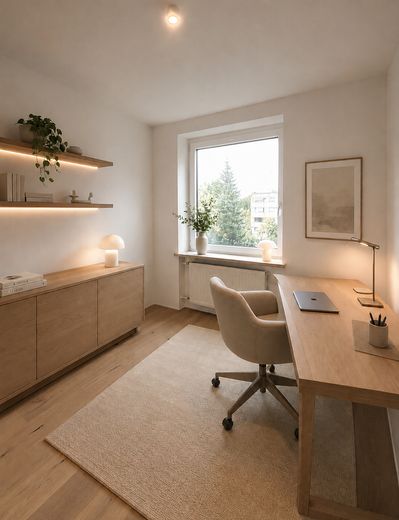 Kernsanierte 2,5-Zimmer-Wohnung mit Balkon in Solln – Erstbezug, provisionsfrei – Büro_visualisiert