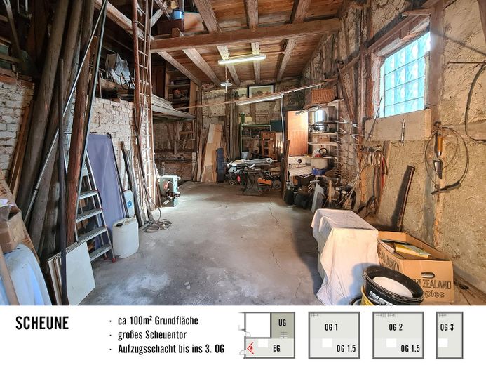 Erdgeschoss in der Scheune