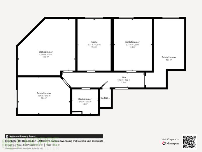Steinhöfel OT Heinersdorf - Attraktive Familienwohnung mit Balkon – Grundriss