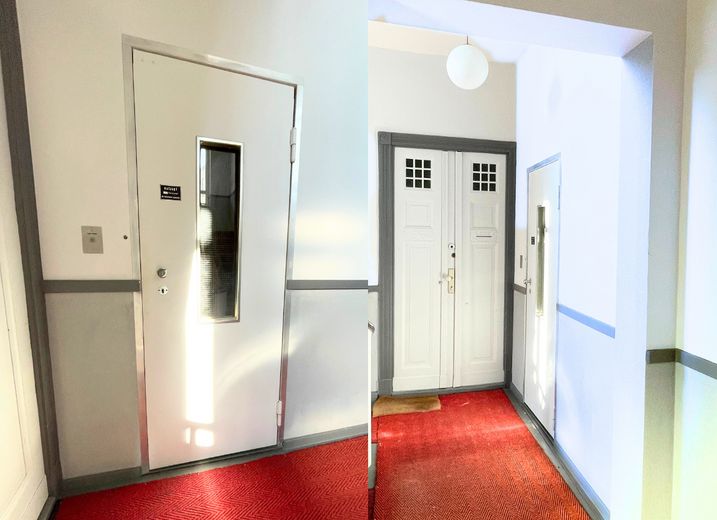 Treppenhaus und Aufzug