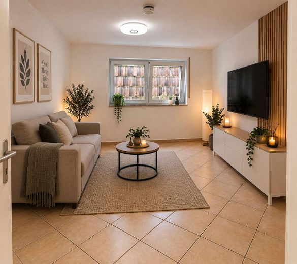 Modern apartment – fully furnished & ready to move in for 2 people – Wohnzimmer