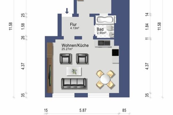 Zentral gelegene 2-Zimmerwohnung in SB Am Ludwigsberg