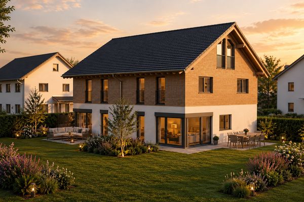 DHH in Prien – 500 m zum Strandbad | Wohnfläche erweiterbar | Holbzbauweise mit Fa. Regnauer