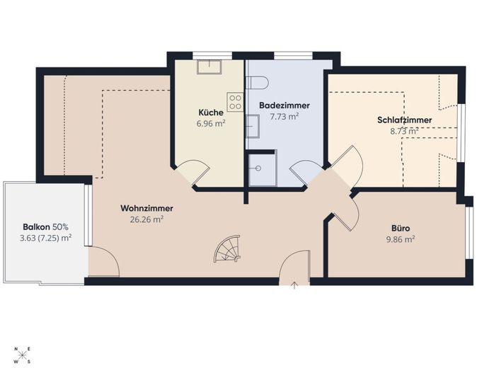 Leeste | Moderne Maisonette-Wohnung mit Balkon und Stellplatz – S&amp;P | Grundriss 1. Obergeschoss