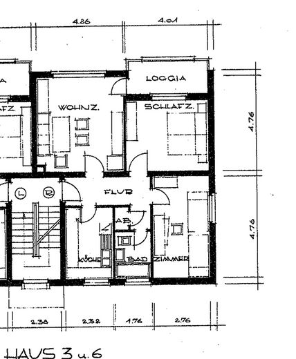 Grundriss mit Bemaßung