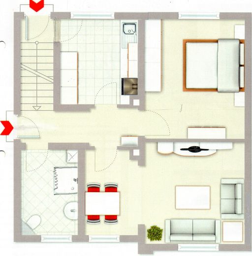 Modernized semi-detached house with view of the Schlei No commission from private seller ... living like on vacation! – Grundriss UG