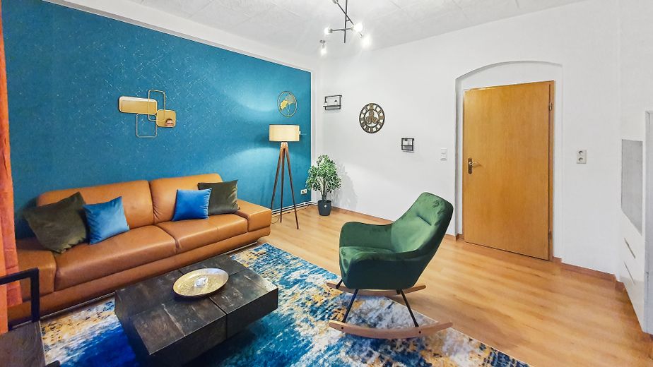 Ekskluzywny apartament w stylu retro! All-inclusive z kuchnią, Wi-Fi i pełnym wyposażeniem! – Wohnzimmer
