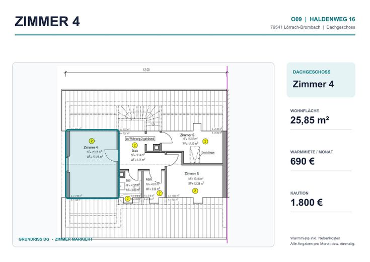 Neugründung 6er-WG Lörrach mit Balkon & Terrasse – Flyer Zimmer4