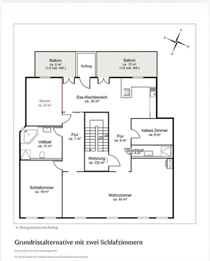 Privat & ruhig Wohnen auf 152qm über den Dächern von St. Georg – Alternative mit 2 Schlafzimmer