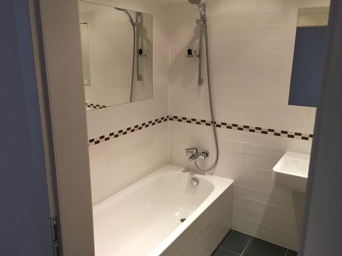 Bell'appartamento di 3 locali con vista sull'Elba / Dresda-Johannstadt – Badezimmer mit Badewanne
