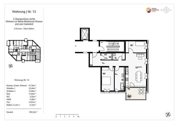 Appartement en copropriété accessible aux personnes à mobilité réduite – investissement idéal, logement pour navetteur ou résidence pour la retraite – Grundriss