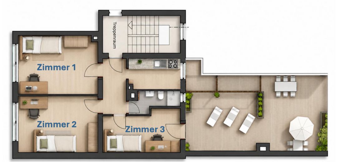 Neue 3er WG | Erstbezug nach Sanierung | Große Zimmer | 1 Zimmer mit eigener Dachterrasse🌿 – Foto 8