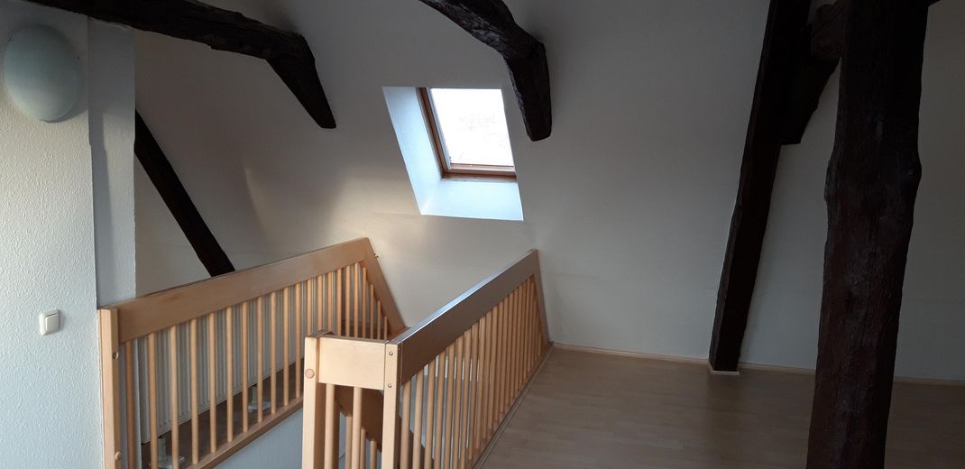 Schlafzimmer mit Aufgang