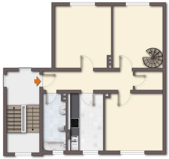 5 Zimmer Maisonett-Wohnung mit 2 Bädern und ca. 124 m² Wohnfläche im beliebten Langerfeld – Grundriss unten