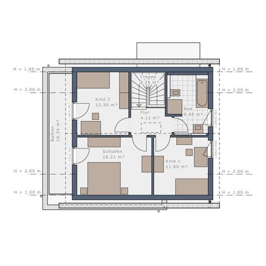 Eigenheim statt Miete! - Wunderschönes Traumhaus von Schwabenhaus – Grundriss Obergeschoss