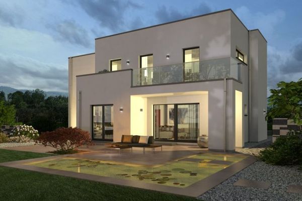 Dom z płaskim dachem w stylu Bauhaus i balkonem! Cena obliczona wraz z działką!