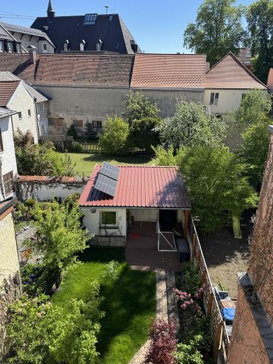 Einzigartiges Altstadt-Juwel in Weilheim mit eigenem Stadtgarten – kernsanierte 6-Zimmer-Maisonette – Garten von oben