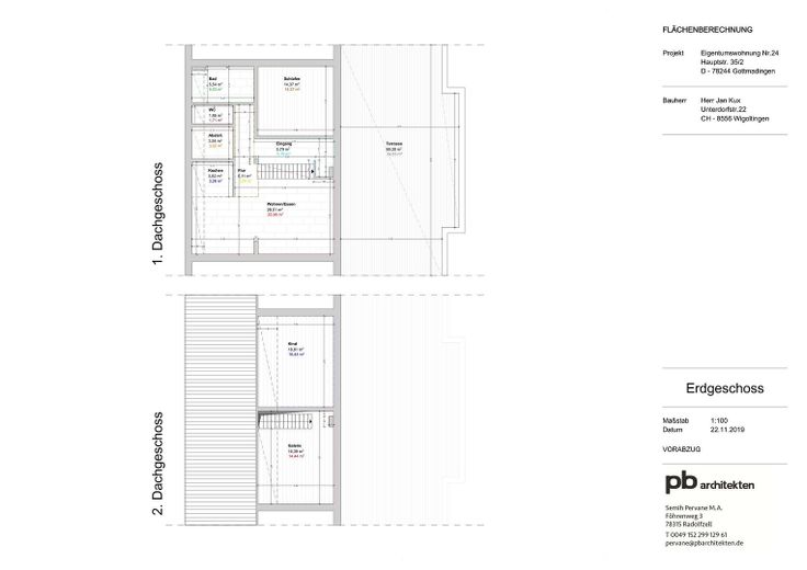 Zentral gelegene 4-Zimmer Maisonettewohnung mit 70m² Dachterrasse und Tiefgaragenstellplatz – Grundrisse