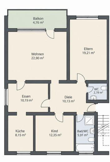 Exklusive, sanierte 4-Zimmer-Wohnung - Provisionsfrei! – Wohnungsgrundriss